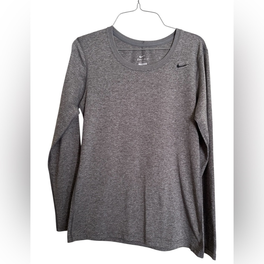 Athletic Nike Women's Charcoal Long Sleeve Dri-Fit Tee Sporty | Size XS